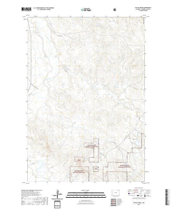 Tuttle Draw, WY — USGS 7.5-minute topo (2021)