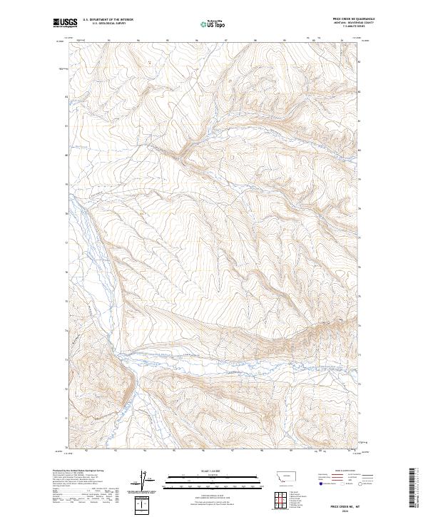 Price Creek NE, MT — USGS 7.5-minute topo (2024)