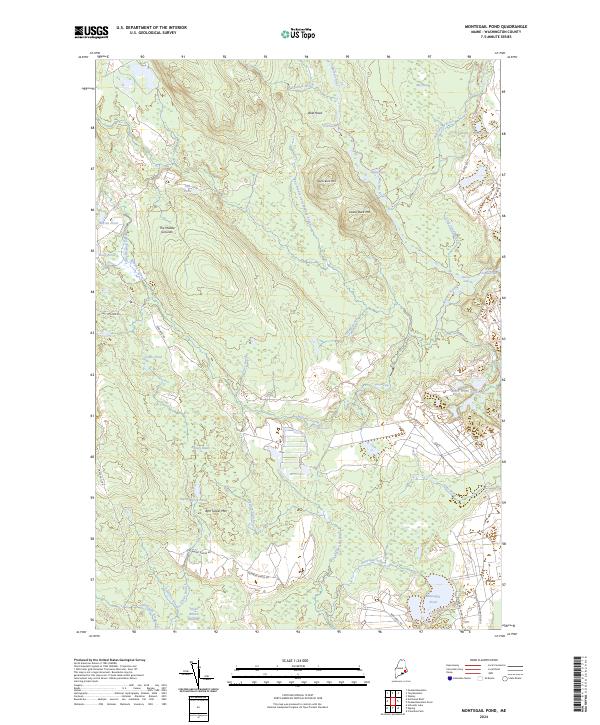 Montegail Pond, ME — USGS 7.5-minute topo (2024)