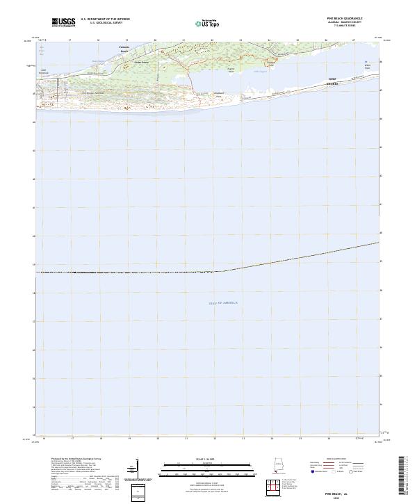 Pine Beach, AL — USGS 7.5-minute topo (2025)