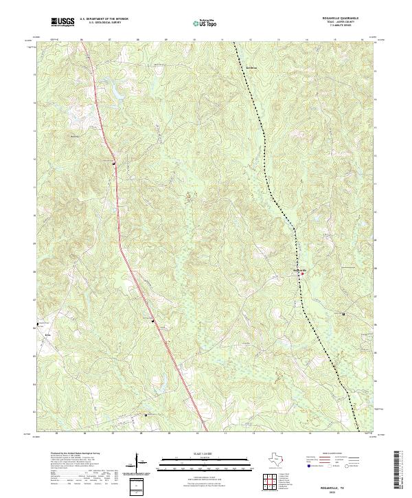 Roganville, TX — USGS 7.5-minute topo (2022)