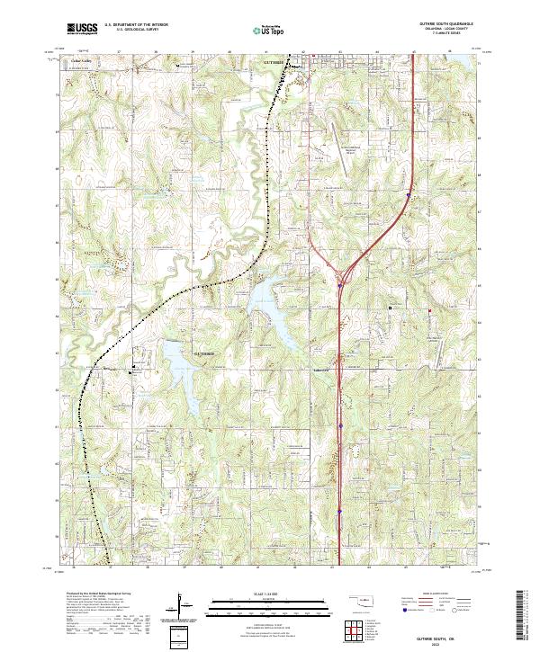 Guthrie South, OK — USGS 7.5-minute topo (2022)