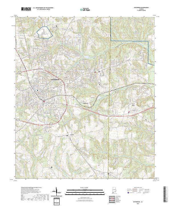 Enterprise, AL — USGS 7.5-minute topo (2024)