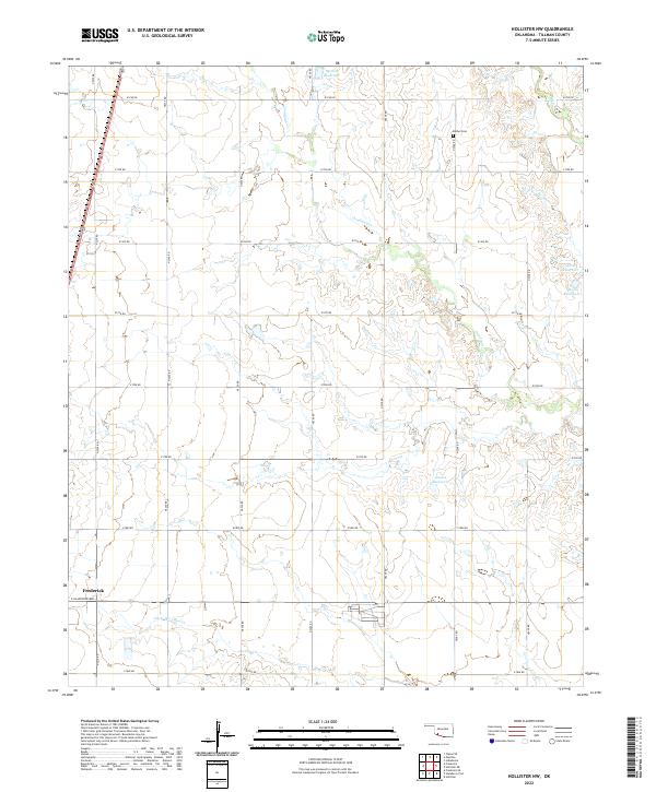 Hollister NW, OK — USGS 7.5-minute topo (2022)