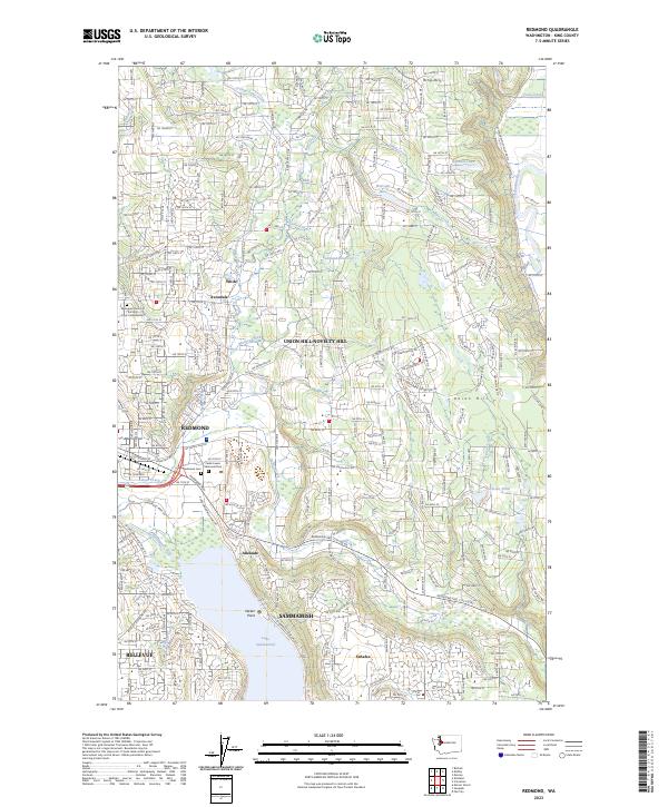 Redmond, WA — USGS 7.5-minute topo (2023)