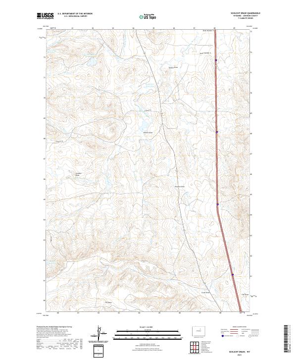 Schlicht Draw, WY — USGS 7.5-minute topo (2021)
