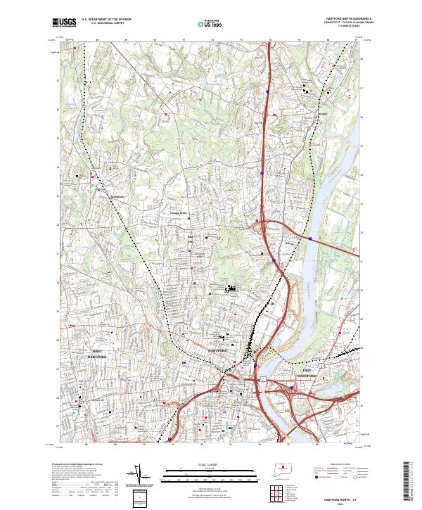 Hartford North, CT — USGS 7.5-minute topo (2024)