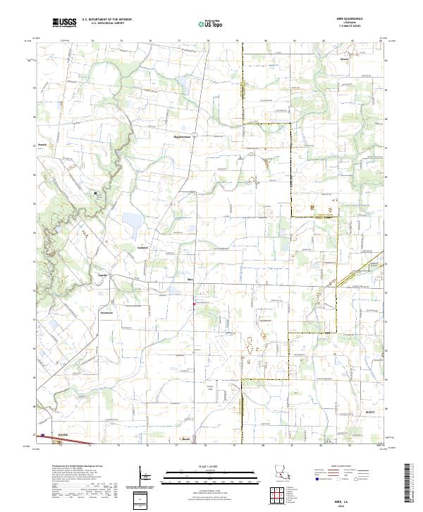 Mire, LA — USGS 7.5-minute topo (2024)