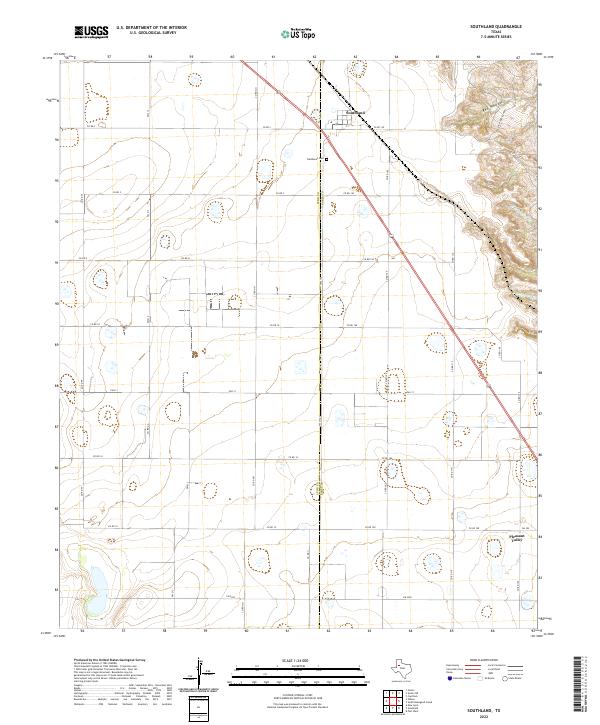 Southland, TX — USGS 7.5-minute topo (2022)