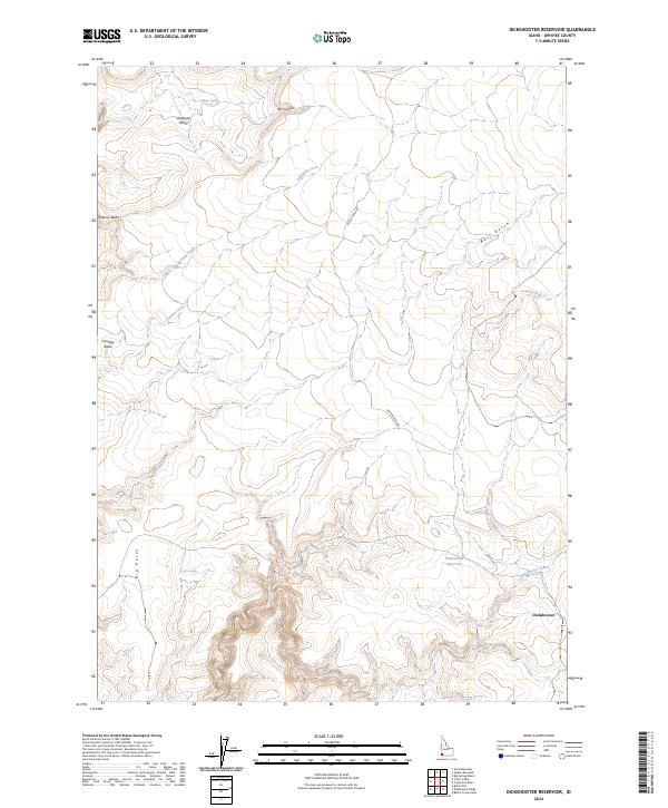 Dickshooter Reservoir, ID — USGS 7.5-minute topo (2024)