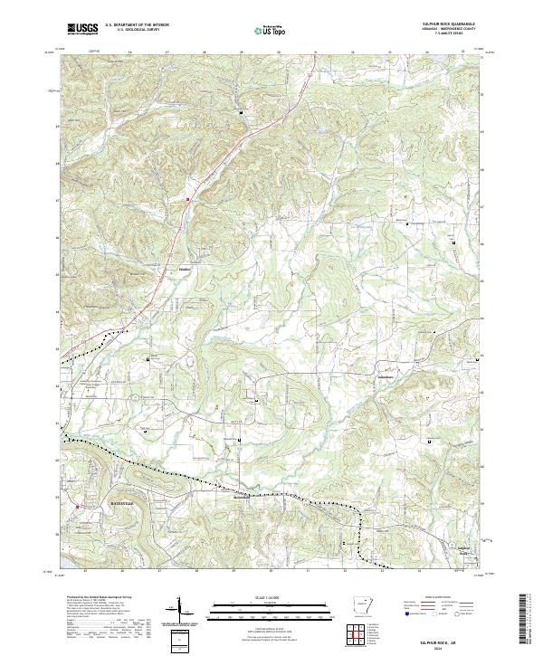 Sulphur Rock, AR — USGS 7.5-minute topo (2024)