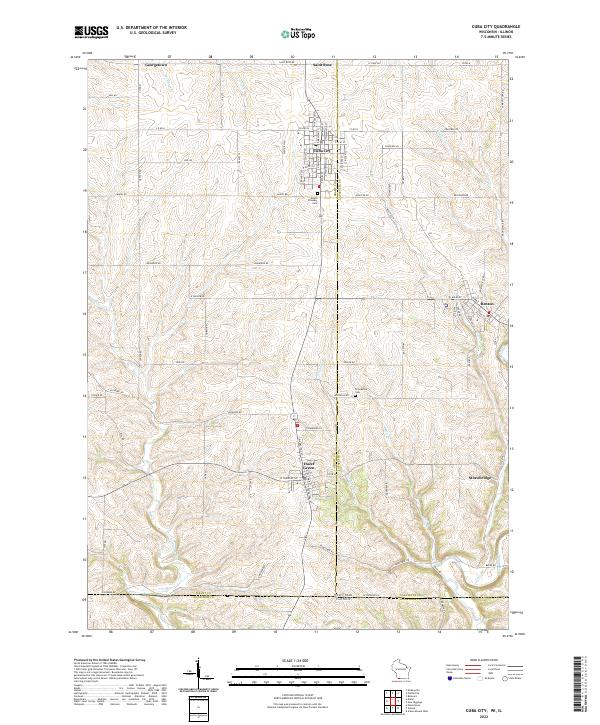 Cuba City, WI-IL — USGS 7.5-minute topo (2022)
