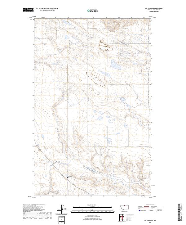 Cottonwood, MT — USGS 7.5-minute topo (2024)
