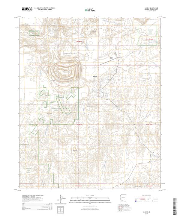 Bagdad, AZ — USGS 7.5-minute topo (2026)