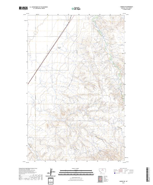Laredo NE, MT — USGS 7.5-minute topo (2024)