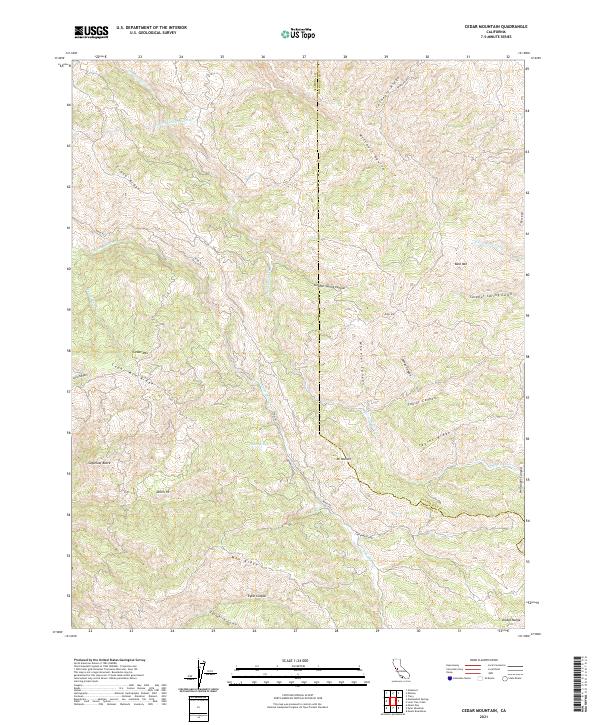 Cedar Mountain, CA — USGS 7.5-minute topo (2021)