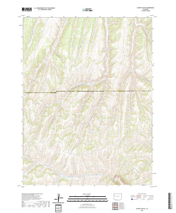 Cutoff Gulch, CO — USGS 7.5-minute topo (2022)