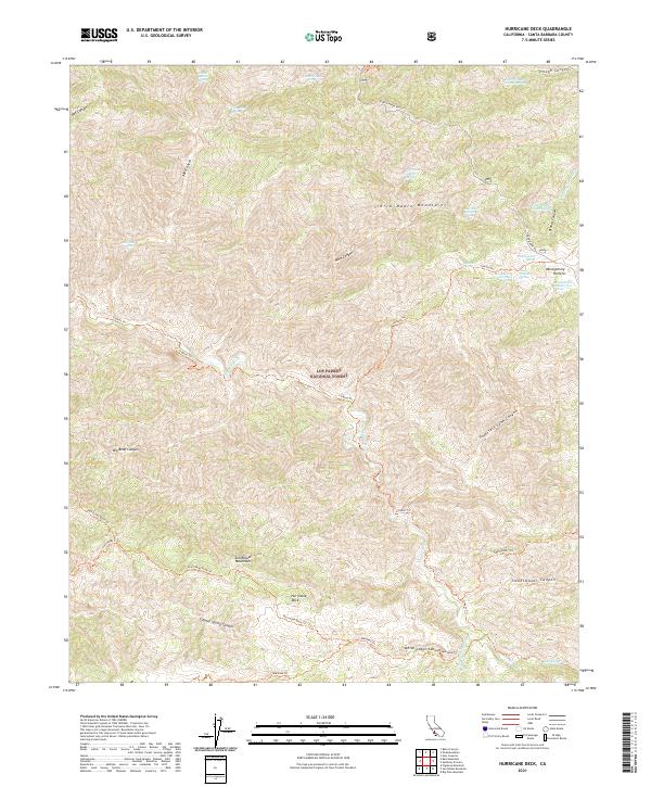 Hurricane Deck, CA — USGS 7.5-minute topo (2021)