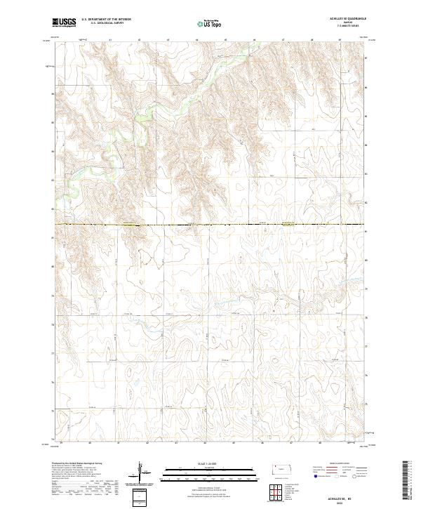 Achilles SE, KS — USGS 7.5-minute topo (2022)