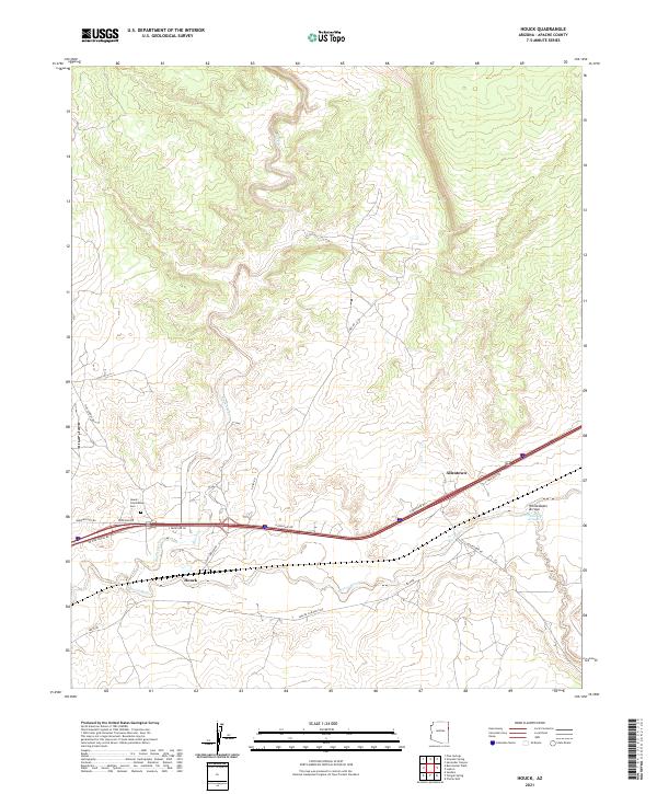 Houck, AZ — USGS 7.5-minute topo (2021)