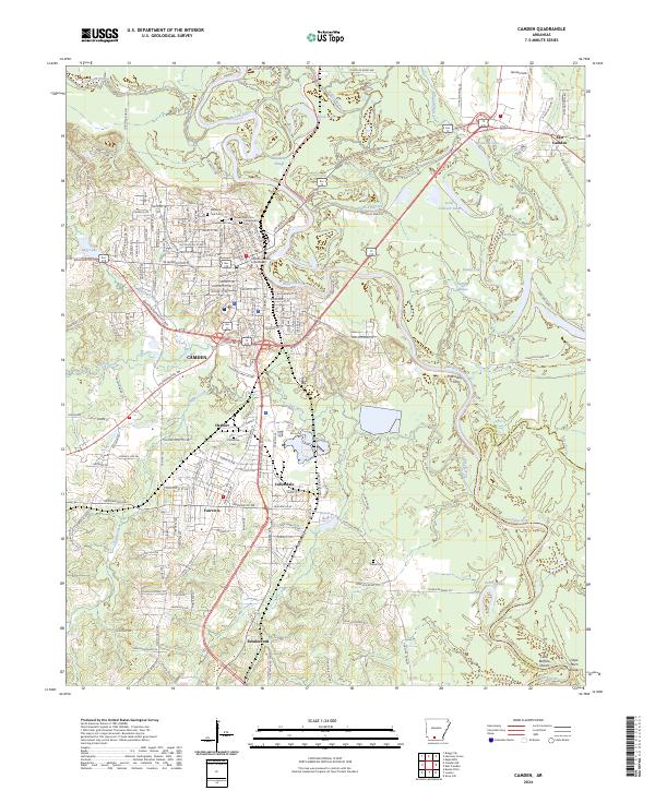 Camden, AR — USGS 7.5-minute topo (2024)
