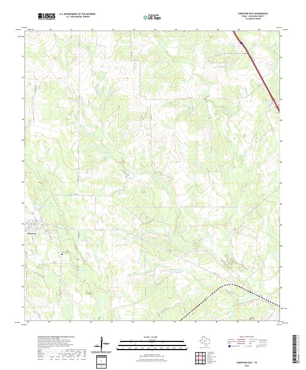 Christine East, TX — USGS 7.5-minute topo (2022)