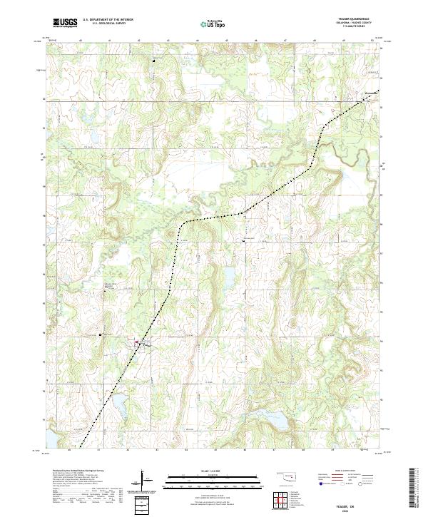 Yeager, OK — USGS 7.5-minute topo (2022)