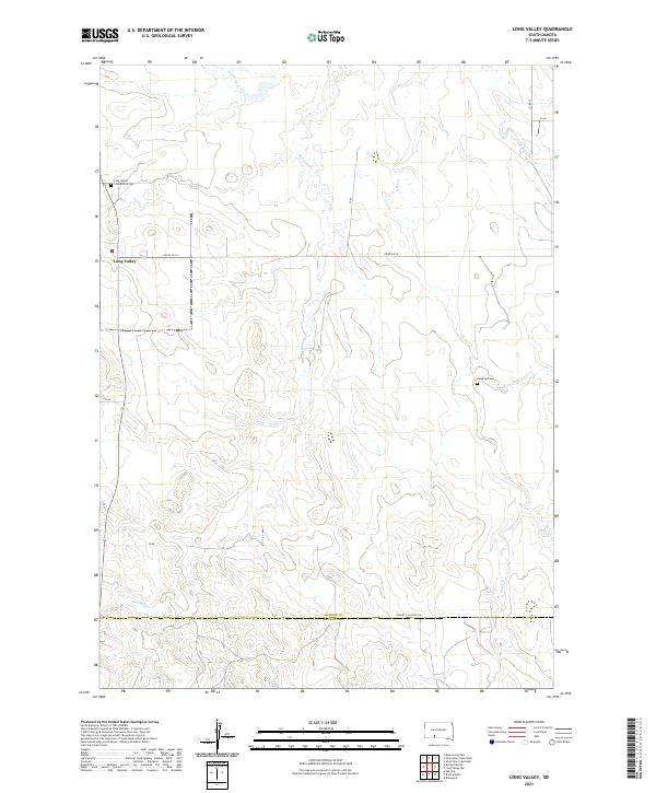 Long Valley, SD — USGS 7.5-minute topo (2021)