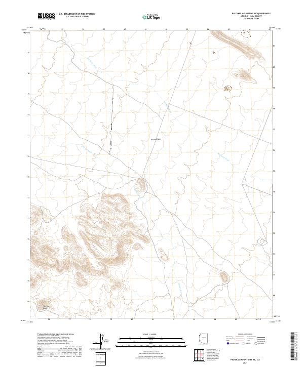 Palomas Mountains NE, AZ — USGS 7.5-minute topo (2021)