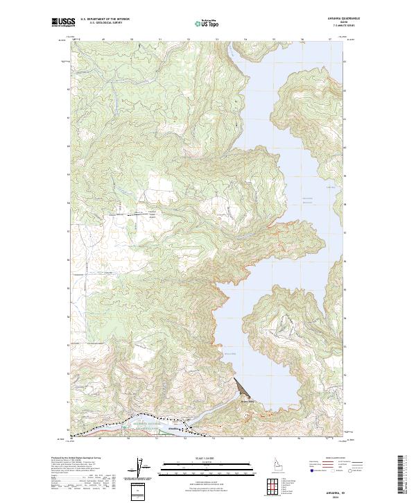 Ahsahka, ID — USGS 7.5-minute topo (2024)