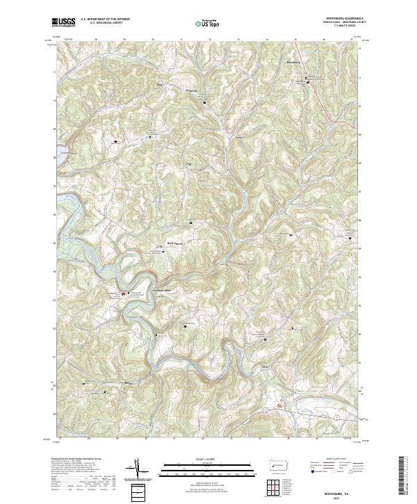 Whitesburg, PA — USGS 7.5-minute topo (2023)
