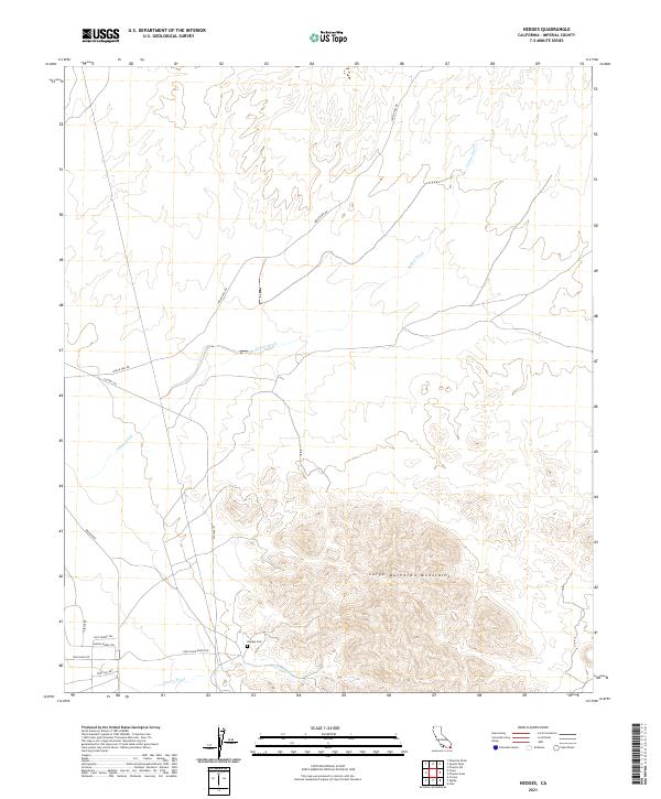 Hedges, CA — USGS 7.5-minute topo (2021)