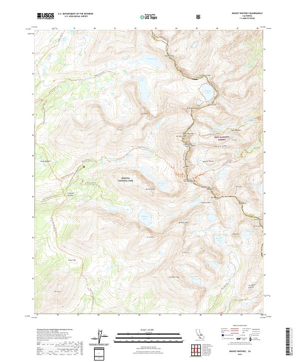 Mount Whitney, CA — USGS 7.5-minute topo (2021)