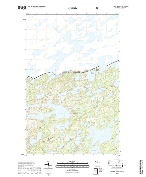 Ensign Lake East, MN-ON — USGS 7.5-minute topo (2022)