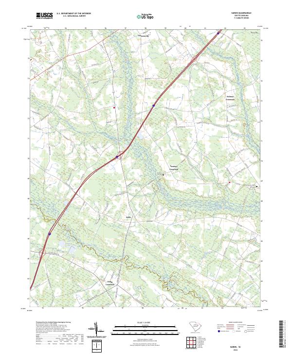 Sardis, SC — USGS 7.5-minute topo (2024)
