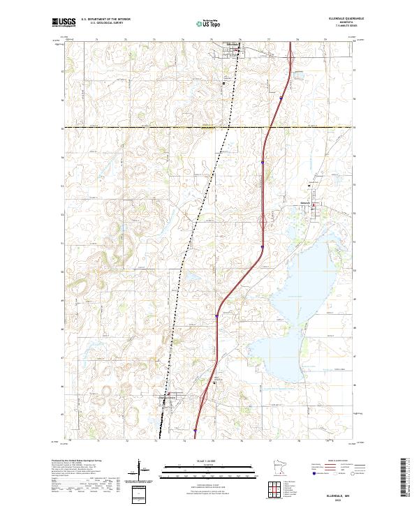 Ellendale, MN — USGS 7.5-minute topo (2022)