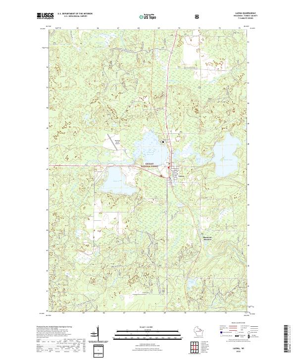 Laona, WI — USGS 7.5-minute topo (2022)
