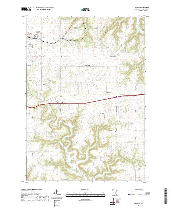 Lewiston, MN — USGS 7.5-minute topo (2022)