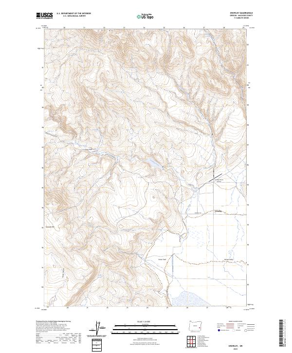 Crowley, OR — USGS 7.5-minute topo (2023)