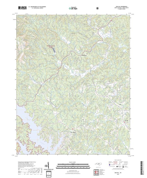 Oak Hill, NC — USGS 7.5-minute topo (2022)
