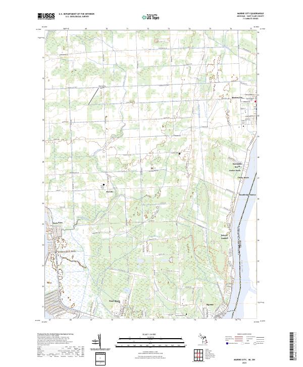 Marine City, MI-ON — USGS 7.5-minute topo (2023)