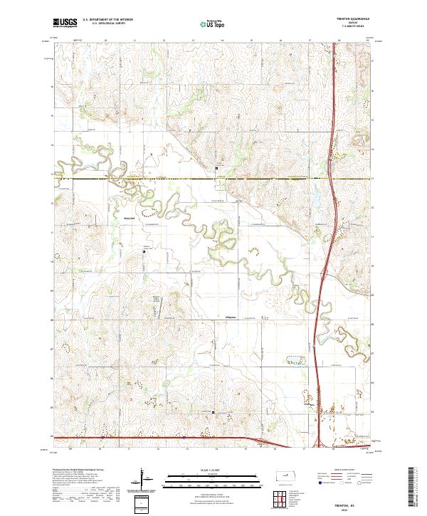 Trenton, KS — USGS 7.5-minute topo (2022)