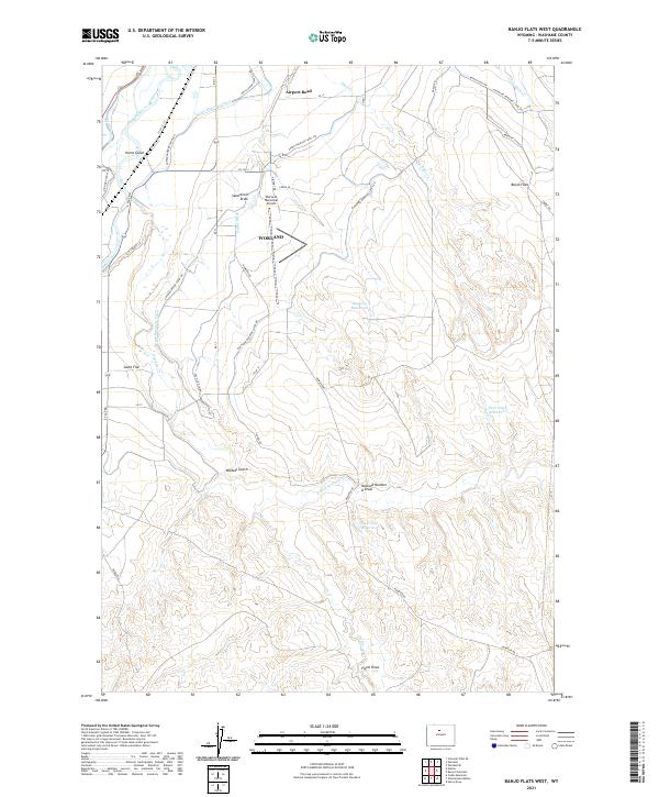 Banjo Flats West, WY — USGS 7.5-minute topo (2021)