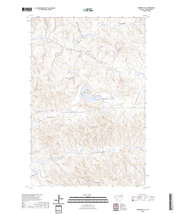 Rodgers Hall, MT — USGS 7.5-minute topo (2024)