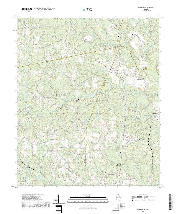Oak Park SW, GA — USGS 7.5-minute topo (2024)