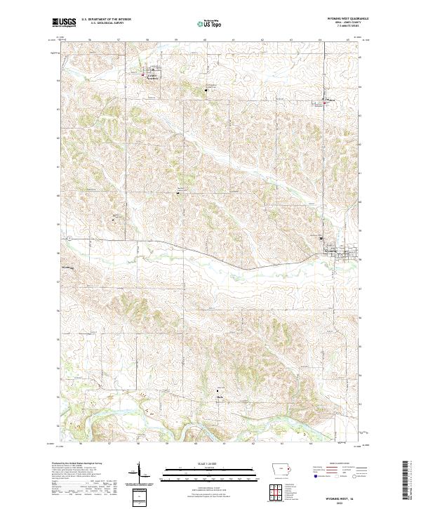 Wyoming West, IA — USGS 7.5-minute topo (2022)