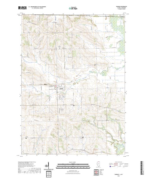 Durand, IL-WI — USGS 7.5-minute topo (2024)