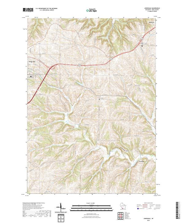 Jonesdale, WI — USGS 7.5-minute topo (2022)
