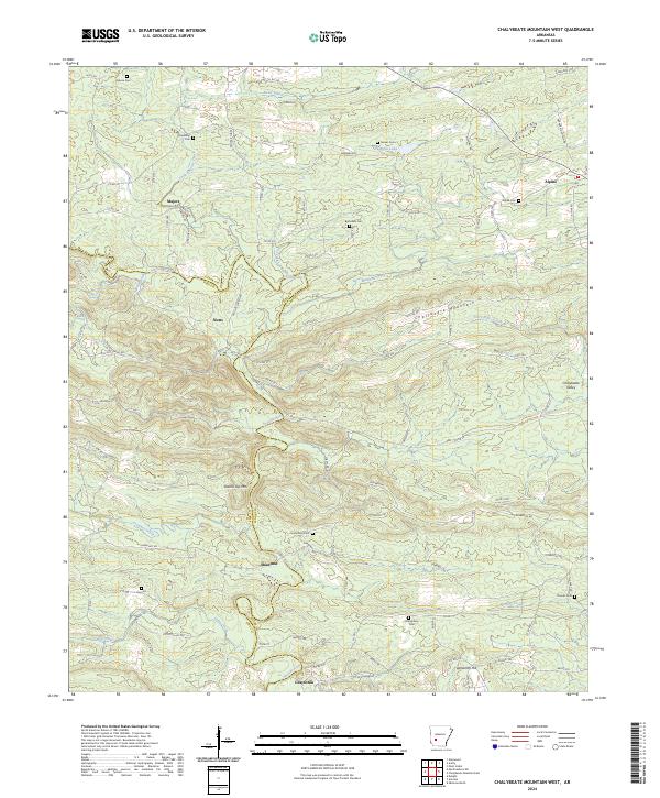 Chalybeate Mountain West, AR — USGS 7.5-minute topo (2024)