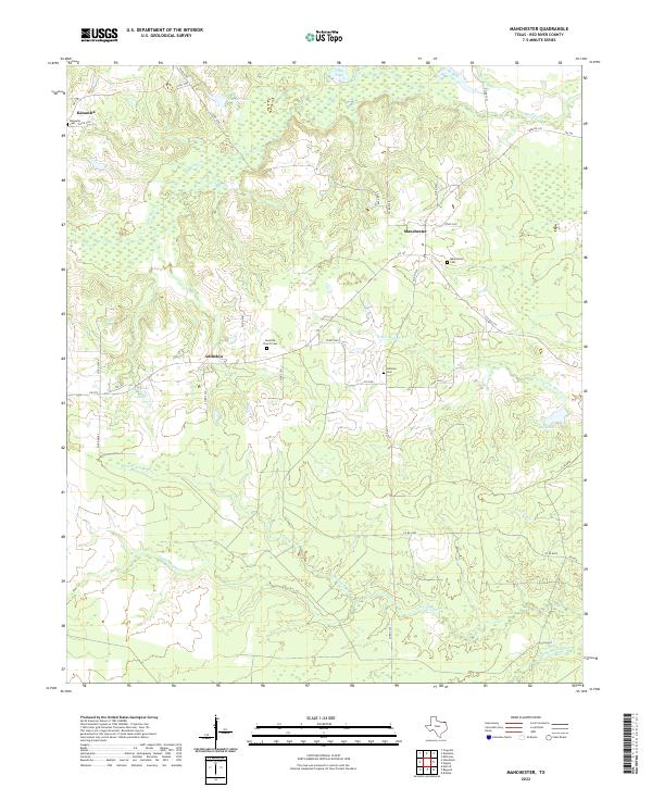 Manchester, TX — USGS 7.5-minute topo (2022)